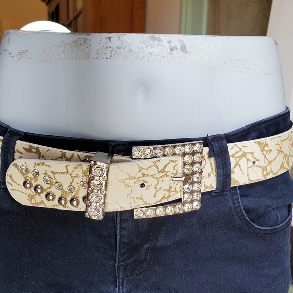 Vintage 90s Styled Rhinestone Belt - Picture 5 of 6